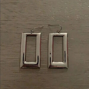 Gray rectangular earrings